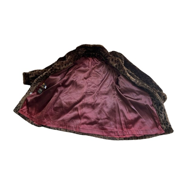 Vintage Hillmoor New York Mid Length Faux Fur Coat Leopard  Made in USA - Picture 4 of 6